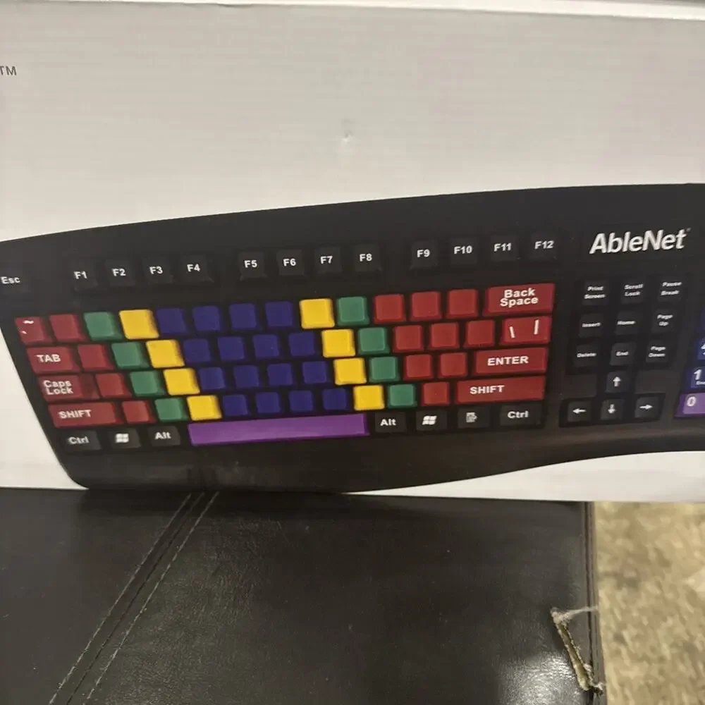 Ablenet Training, Learning Student Teaching Keyboard USB, Color Coded
